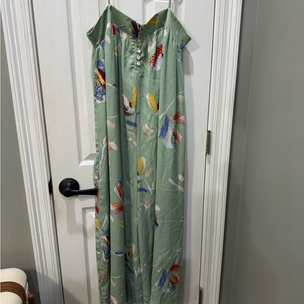 My Story Sage Green Floral Jumpsuit